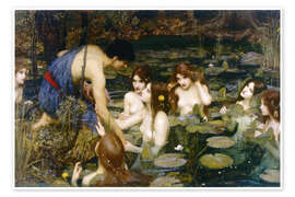 Veggbilde  Hylas and the Nymphs - John William Waterhouse