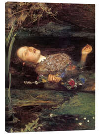 Lærredsbillede  Ophelia (detailje) - Sir John Everett Millais
