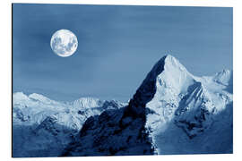 Alubild Vollmond am Eiger