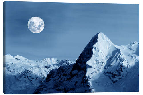 Lienzo Full moon on the Eiger