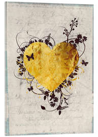 Acrylglasbild  Goldenes Herz - Sybille Sterk