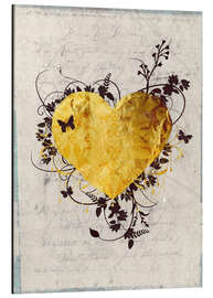 Aluminium print Golden Heart