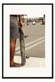 Gerahmter Kunstdruck Skateboard Freiheit II - farbig