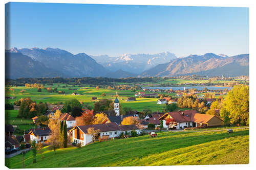 Tableau sur toile Panorama alpin en Bavière