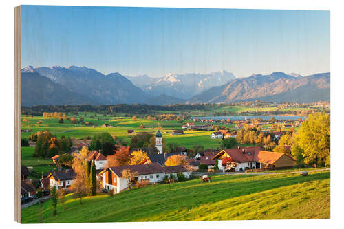 Cuadro de madera Alps panorama in autumn, Bavaria