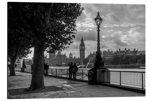 Aluminium print London black and white