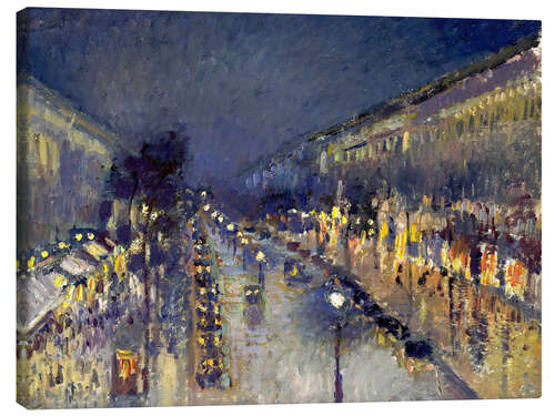 Lienzo Boulevard Montmartre por la noche