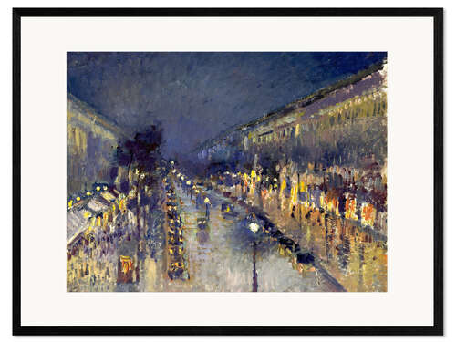 Impresión de arte enmarcada Boulevard Montmartre por la noche