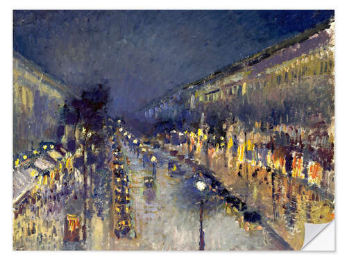 Selvklebende plakat The Boulevard Montmartre at Night