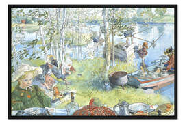Gerahmter Kunstdruck Krebsfang - Carl Larsson