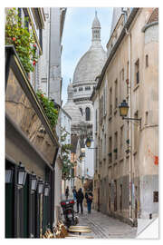 Selvklebende plakat Streets of Montmartre Paris