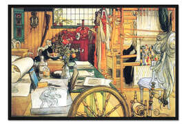 Gerahmter Kunstdruck Brita in der Werkstatt