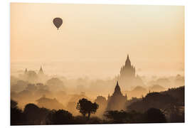 Cuadro de PVC Globo sobre Bagan, Myanmar