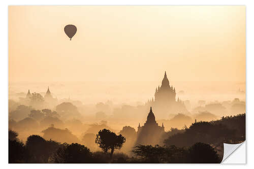 Wall sticker Balloon over Bagan, Myanmar