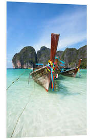 Foam board print Decorated wooden boats, Thailand