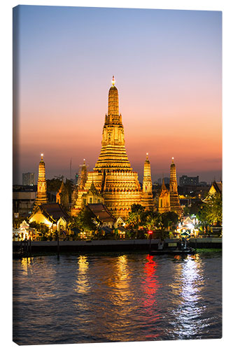 Leinwandbild Wat Arun Tempel in der Dämmerung, Bangkok, Thailand