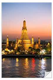 Sticker mural Wat Arun au coucher du soleil, Bangkok, Thaïlande