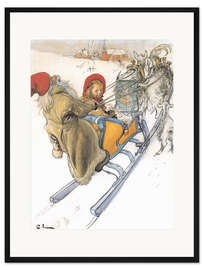 Gerahmter Kunstdruck Kerstis Schlittenfahrt