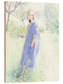 Print på træ Solsken och blommor - Carl Larsson