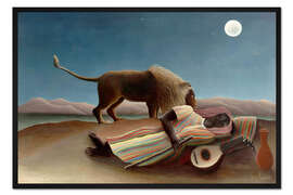 Gerahmter Kunstdruck La Bohémienne endormie - Henri Rousseau