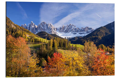 Quadro em alumínio Autumnal Funes valley, South Tirol