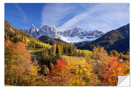 Wall sticker Autumnal Funes valley, South Tirol