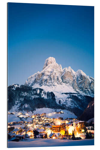 Cuadro de plexi-alu Corvara in Badia in winter, Dolomites, South Tirol, Italy