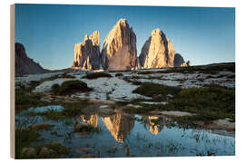 Hout print Tre cime di Lavaredo, Dolomites