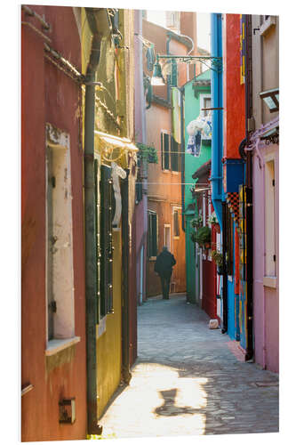 Hartschaumbild Gasse in Burano, Venedig