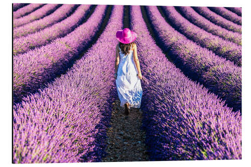 Cuadro de aluminio Girl in a lavender field