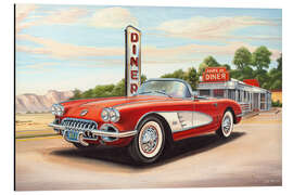 Magnettafel Diner und roter Oldtimer