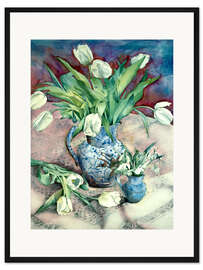 Gerahmter Kunstdruck Tulpen und Schneeglöckchen