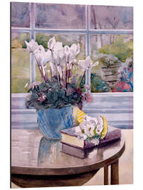 Magnettafel Blumen und Buch auf dem Tisch