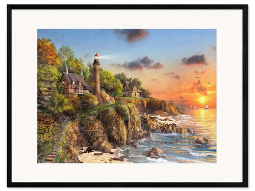 Impresión de arte enmarcada 24081 Sunset at Craggy Point