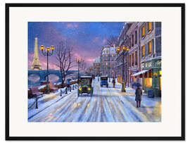 Gerahmter Kunstdruck Winter in Paris