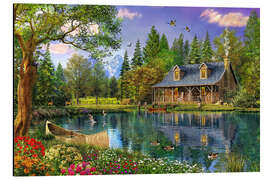 Aluminium print Crystal Lake Cabin