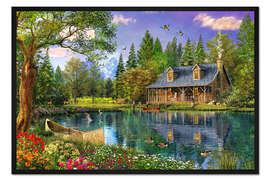 Gerahmter Kunstdruck Haus am Kristallsee