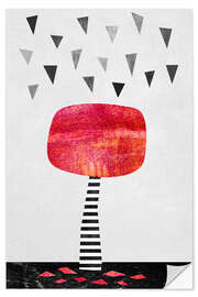 Sticker mural L'arbre rouge