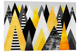 Foam board print Yellow Peaks