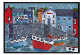 Gerahmter Kunstdruck Hafenpromenade