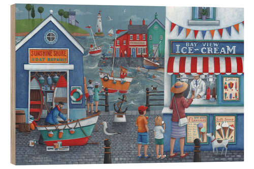 Wood print Seaside icecreams