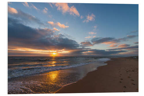 Tableau en PVC Coucher de soleil en mer du Nord