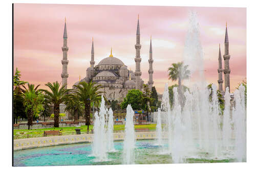 Tableau en aluminium the blue mosque (magi cami) in Istanbul / Turkey (vintage picture)