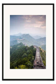 Gerahmter Kunstdruck Chinesische Mauer im Nebel