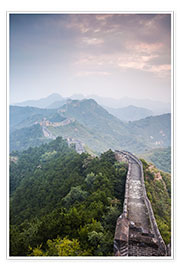 Poster Chinesische Mauer im Nebel