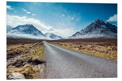 Foam board print Road to the Highlands, Scotland, UK