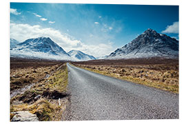 Hartschaumbild Straße zu den Highlands, Schottland, Vereinigtes Königreich