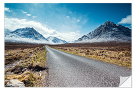 Wandsticker Straße zu den Highlands, Schottland, Vereinigtes Königreich