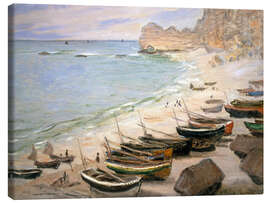 Leinwandbild  Boote auf dem Strand von Etretat - Claude Monet
