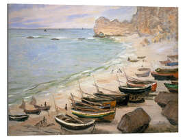 Magnettafel Boote auf dem Strand von Etretat